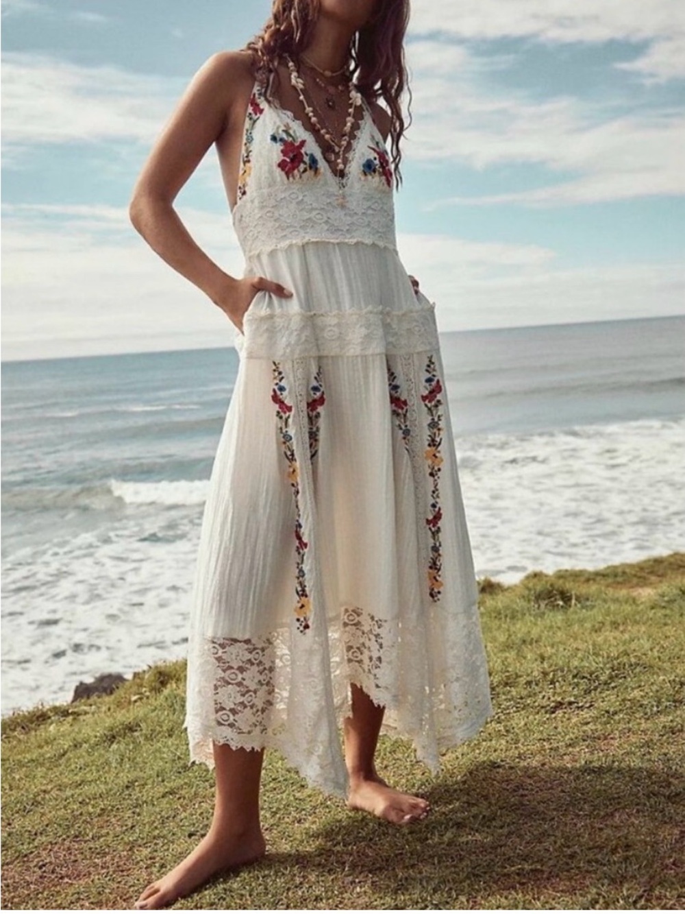 Free People Keila Halter Neck Midi Dress